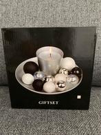 Giftset met kaars en decoratieve ballen blauw, Ophalen of Verzenden, Nieuw