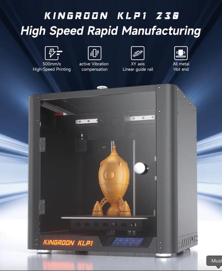 Kingroon KLP1 230 CoreXY - Nieuw in doos, Computers en Software, 3D Printers, Nieuw, Ophalen of Verzenden