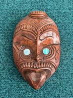 Vol houten masker uit Nieuw Zeeland, Ophalen of Verzenden