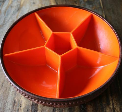 Vintage snackschaal Emsa jaren 70 seventies oranje retro, Verzamelen, Retro, Huis en Inrichting, Ophalen of Verzenden