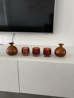 Decoratie vaasjes en kaarshouders (oranje), Ophalen, Nieuw, Oranje, Glas