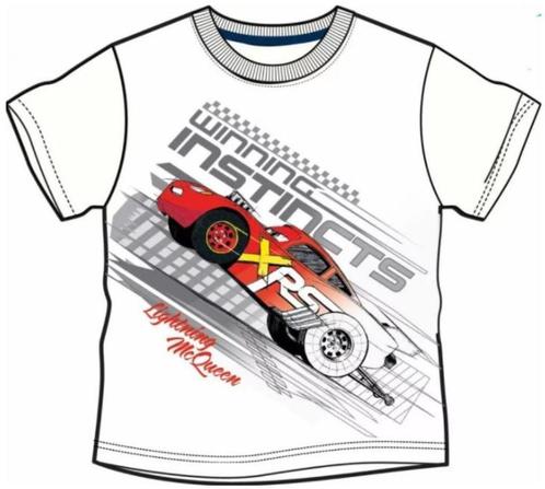 Disney Cars T-shirt Wit - Maat 92 - 98 - 104 - 116 - 122, Kinderen en Baby's, Kinderkleding | Maat 98, Nieuw, Jongen, Shirt of Longsleeve