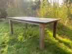 Tuintafel Natuursteen met teak onderstel, Ophalen, Zo goed als nieuw, Rechthoekig