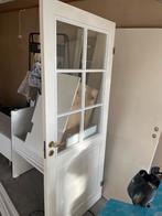 Witte binnendeur met glas, Doe-het-zelf en Verbouw, Deuren en Horren, Gebruikt, 80 tot 100 cm, Binnendeur, Ophalen of Verzenden