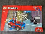10665 Lego Juniors Spiderman - Spidercar achtervolging, Ophalen of Verzenden, Zo goed als nieuw, Complete set, Lego