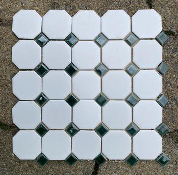 keramische mozaïek tegels wit/groen 30 x 30 cm beschikbaar voor biedingen