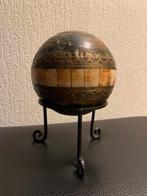 Vintage houten bal met messing en been, Antiek en Kunst, Curiosa en Brocante, Ophalen of Verzenden