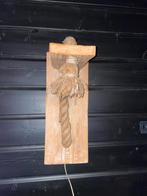 Steigerhouten wandlamp met touw 1 set á 2., Huis en Inrichting, Woonaccessoires | Zuilen en Pilaren, Ophalen of Verzenden, Gebruikt