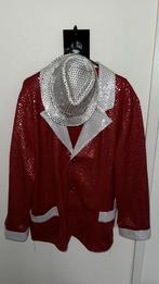 Glitterjas rood/wit - Maat 54, Kleding | Heren, Carnavalskleding en Feestkleding, Maat 52/54 (L), Carnaval, Ophalen of Verzenden
