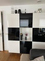 Zwart-witte kast, Huis en Inrichting, Kasten | Wandmeubels, Ophalen, Zo goed als nieuw, Minder dan 150 cm, 150 tot 200 cm