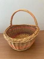 Riet ovaal boodschappen mand met gekleurde randen, Mand, Ophalen of Verzenden, Zo goed als nieuw, Riet