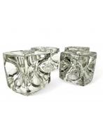 Vintage Rudolf Jurnikl Kandelaren Ice Cube Glas Design Kande, Ophalen of Verzenden, Zo goed als nieuw, Overige materialen, Minder dan 25 cm