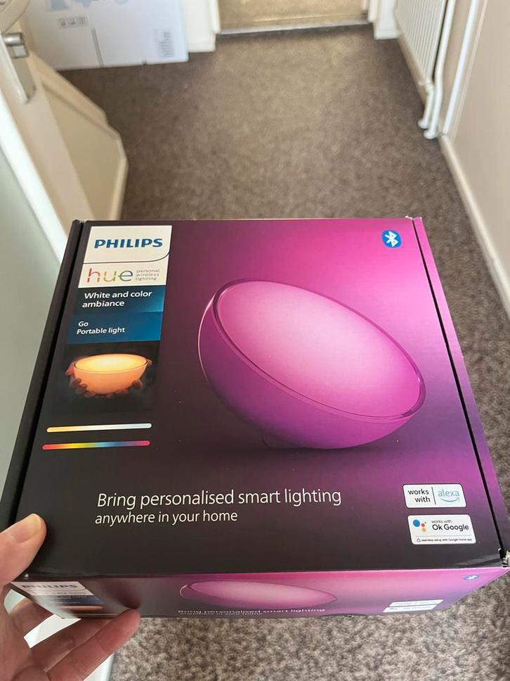 Philips Hue Go - Overcompleet!, Huis en Inrichting, Lampen | Hanglampen, Zo goed als nieuw, Minder dan 50 cm, Kunststof, Ophalen of Verzenden