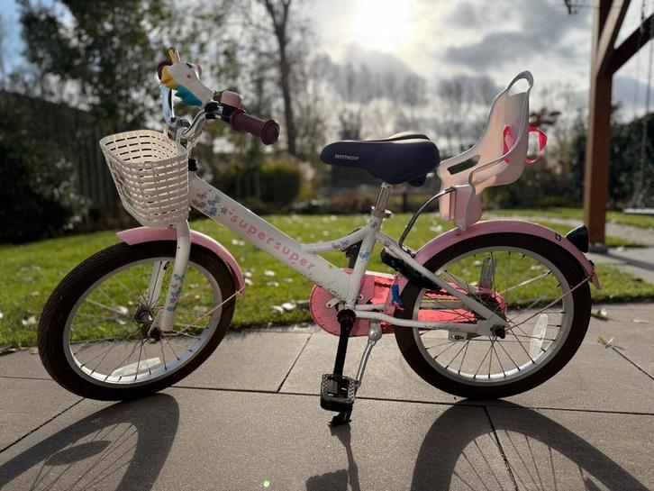Meisjesfiets - SuperSuper 18 inch, Fietsen en Brommers, Fietsen | Meisjes, Gebruikt, 18 inch, Ophalen