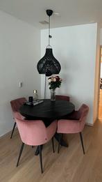Tafel + stoelen, Huis en Inrichting, Tafels | Eettafels, Ophalen, Zo goed als nieuw, Rond, 100 tot 150 cm