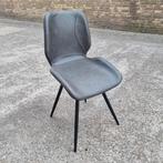 Nette eetkamerstoelen grijs leer met zwarte poten, Nieuw, Leer, Ophalen of Verzenden, Eén