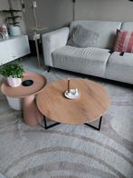 Salontafel massief eiken, Ophalen, 50 tot 100 cm, Rond, 50 tot 100 cm