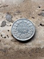 25 cent 1896 Wilhelmina, type d, mooie kwaliteit, Postzegels en Munten, Munten | Nederland, Zilver, 25 cent, Ophalen of Verzenden