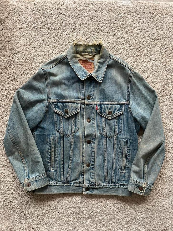 Vintage Levi’s Trucker Jacket – Jaren ’80 – Maat S, Kleding | Heren, Jassen | Zomer, Gedragen, Maat 46 (S) of kleiner, Blauw, Ophalen of Verzenden