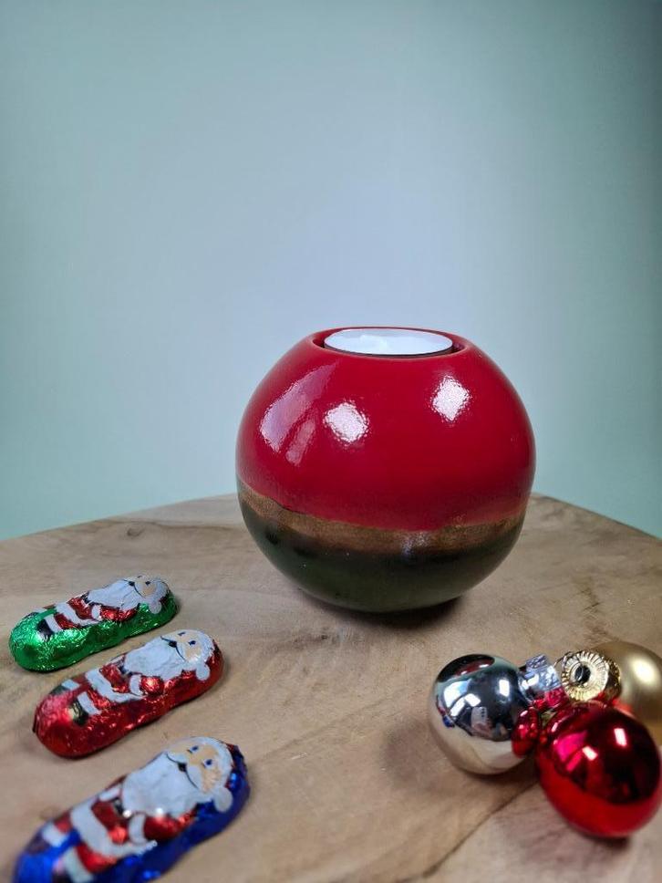 Handgemaakte keramiek waxinelichthouder 'Feestdagen' 8,5 cm, Huis en Inrichting, Woonaccessoires | Kandelaars en Kaarsen, Nieuw