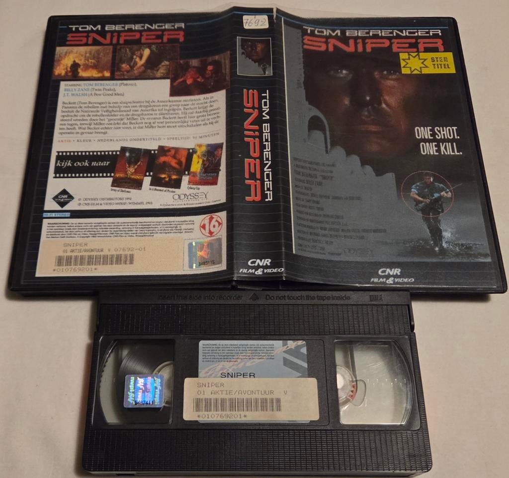 Sniper VHS Actie/Oorlog EX-RENTAL, Vanaf 16 jaar, Ophalen of Verzenden, Gebruikt, Actie en Avontuur