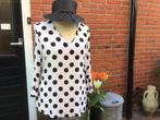 Witte blouse met zwarte stippen mt. 46, Ophalen of Verzenden, Zo goed als nieuw, Maat 46/48 (XL) of groter, Wit