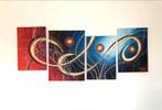 Abstract Vierluik Schilderij op Canvas - Handgeschilderd Kun, Ophalen