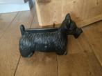 Brocante gietijzeren laarzenschraper zwarte terrier, Antiek en Kunst, Curiosa en Brocante, Ophalen of Verzenden