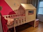 Half hoogslaper Kinderbed met huisje, Ophalen, 85 tot 100 cm, Gebruikt, Lattenbodem