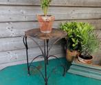 Brocante bijzettafeltje buitentafeltje 2x gietijzer, Ophalen of Verzenden