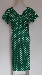 Groene polkadot jurk maat 38, Kleding | Dames, Jurken, Groen, Maat 38/40 (M), Onder de knie, Zo goed als nieuw