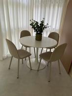 Ronde eettafel + 4 stoelen, Huis en Inrichting, Tafels | Eettafels, Ophalen, Zo goed als nieuw, Rond, 100 tot 150 cm
