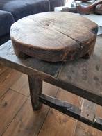 Oud houten bajot tafeltje, Ophalen of Verzenden, Zo goed als nieuw