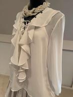 Witte Blouse met Vollants, Ophalen of Verzenden, Zo goed als nieuw, Maat 38/40 (M), Wit