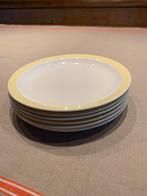 Vintage Borden Set pastel geel randje, Ophalen of Verzenden