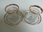 Twee Turkse theeglazen van kristal inclusief onderzetters, Glas of Glazen, Ophalen of Verzenden, Overige stijlen, Glas
