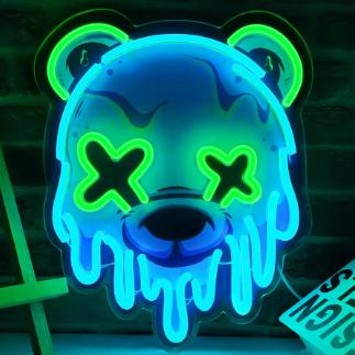 LED lamp neon stijl Blauwe IJsbeer (33x27cm), Ophalen of Verzenden, Nieuw, Lichtbak of (neon) lamp