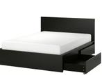IKEA Malmbed 180x200 met lattenbodem, Huis en Inrichting, Ophalen, Overige materialen, Gebruikt, Bruin