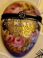 ANTIEK PORSELEINEN BLADGOUD SNUFFBOX/PILLENDOOS UIT 1920, Ophalen of Verzenden