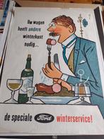 De speciale FORD winterservice!   Ontwerp Bach, Verzamelen, Ophalen of Verzenden, A1 t/m A3, Reclame, Rechthoekig Staand