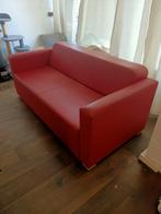 Nepleren rode tweezitsbank, Ophalen, Gebruikt, 150 tot 200 cm, Tweepersoons