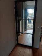 Houten zwarte opdek binnendeur ("staal look"), Doe-het-zelf en Verbouw, Deuren en Horren, Ophalen, Gebruikt, 80 tot 100 cm, Binnendeur