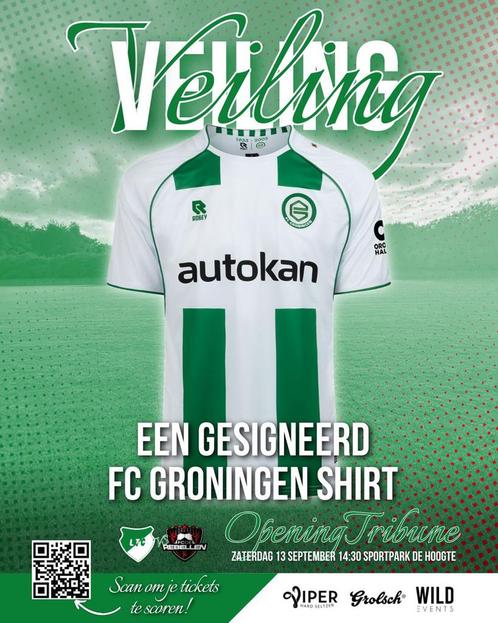 VEILING: GESIGNEERD SHIRT FC GRONINGEN, Sport en Fitness, Voetbal, Zo goed als nieuw, Shirt, Maat XL, Ophalen