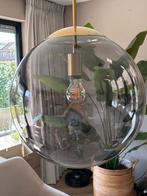 Hanglampen glazen bol, 2 stuks GOUD, Huis en Inrichting, Lampen | Hanglampen, Ophalen, Zo goed als nieuw, Glas, 75 cm of meer