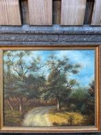 Schilderij: Bospad met bomen, Ophalen of Verzenden