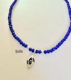 Zilveren Oog Turrón Ketting met Blauwe Kristallen, Met kristal, Blauw, Nieuw, Ophalen of Verzenden