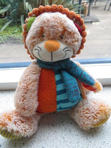 Leeuw oranje blauw velours merk Nicotoy meet ca 24 cm beschikbaar voor biedingen