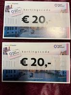 2x Hotel giftcard kortingsbon hotel totaal 40 euro, Twee personen, Kortingsbon, Overige typen
