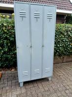 Vintage Metalen Locker Kast - 3 Deuren, Huis en Inrichting, Kasten | Lockerkasten, Ophalen, Gebruikt