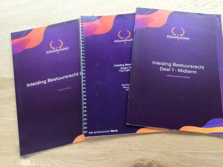 Athena Summary bestuursrecht, rechtsgeleerdheid, jaar 1, Boeken, Studieboeken en Cursussen, Zo goed als nieuw, WO, Alpha, Ophalen
